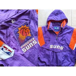 Phoenix Suns 90s STARTER puffer 1/2 jacket L purple orange NBA vintage
